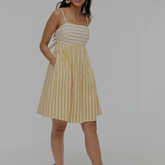 NWT J. Crew Strappy Tie Back Mini Dress in Orange Stripe - Picture 2 of 7